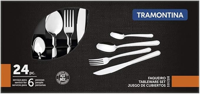Faqueiro Tramontina Búzios 24 pecas, melhor faqueiro inox