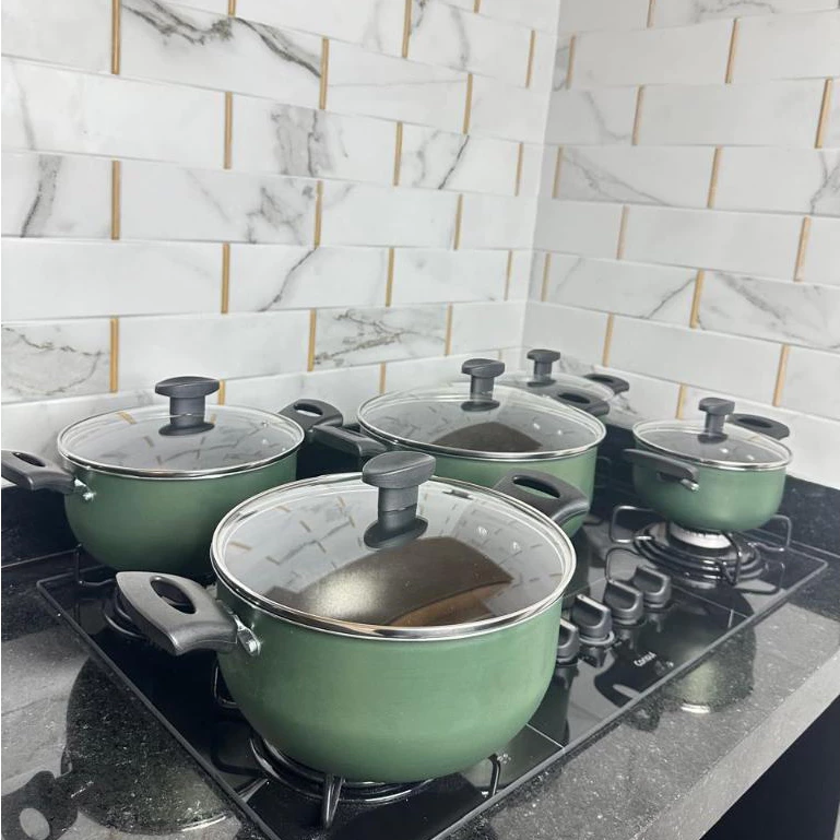 Jogo de Panelas Caçarola Premium colorido com frigideirinha, Jogo de Panelas