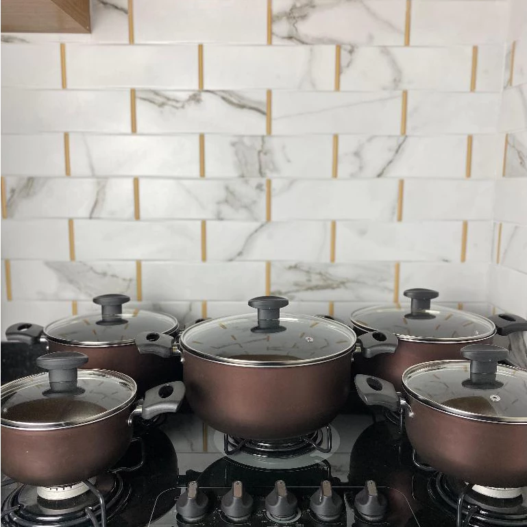 Jogo de Panelas Caçarola Premium colorido com frigideirinha, Jogo de Panelas